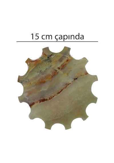 Oniks Doğal Taş Teslim Taşı - 15 Cm Çapında El Yapımı Özel Tasarı