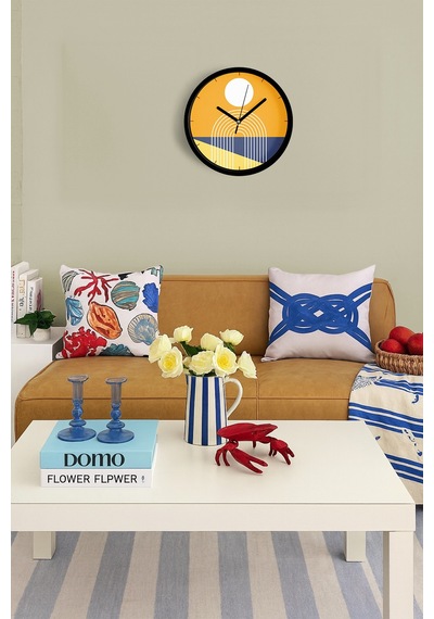 Modern Tasarım Duvar Saati - 30cm - Önü Camlı Siyah Kasa - Sessiz Mekanizma-jh0485 Siyah
