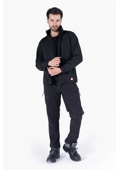 Owl Gizli Kapüşonlu Softshell Mont Siyah