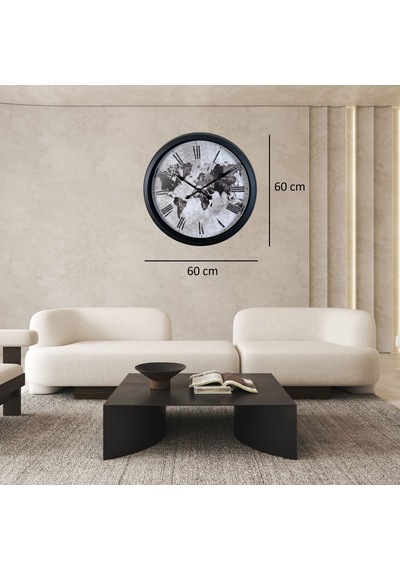 Siyah Atlas 60 X 60 Cm Metal Duvar Saati Diğer