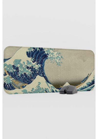 Büyük Dalga Tablo Hokusai V1 70x30 Xl Gaming Kauçuk Kaymaz Taban Mouse Pad Fare Altlığı
