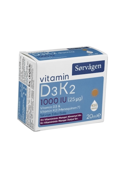 Vitamin D3K2 Damla 20 Ml 1000 Iu