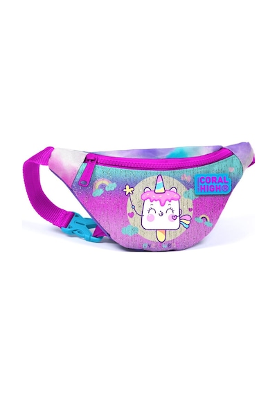 Coral High Kız Çocuk Günlük Bel Çantası - Mavi Pembe Dondurma Unicorn Çok Renkli