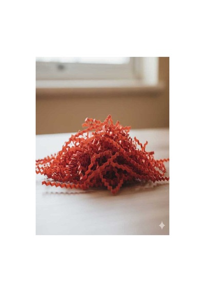 Nar Çiçeği Z Zigzag Kırpık Kâğıt Hediye Kutu İçi Dolgu Süsleme Ve Dolgu Malzemesi 25 Gr