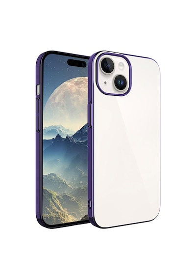 Apple Uyumlu iPhone 15 Plus Kılıf Sert Pc Renkli Çerçeveli Riksos Kapak