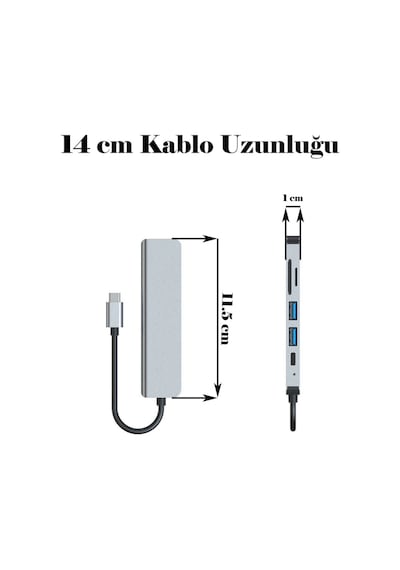 Type C To Hdmı Usb 3.0 Hub Çoklayıcı Usb-C Kart Okuyucu Kablo