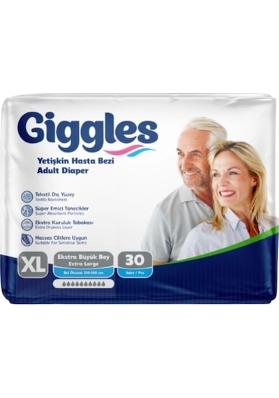 Giggles Belbantlı Yetişkin Hasta Bezi Extra Large XL 30'lu