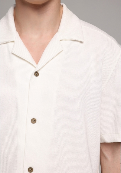 Colin's Colins Regular Fit Apaj Yaka Düz Erkek Beyaz Kısa Kol Gömlek Cl1078406 Q1.v2 Wht