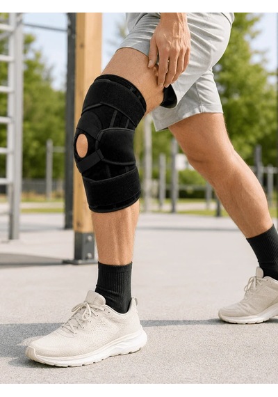 Ers Sporcu Patella Dizliği Esnek Ligamentli Silikon Pedli Menisküs Diz Destek Bandajı