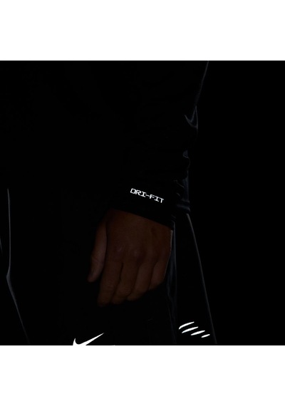 Nike Dri-fıt Pacer Flash 1/2 Fermuarlı Uzun Kollu Reflektörlü Erkek Koşu Üstü Füme - Gri