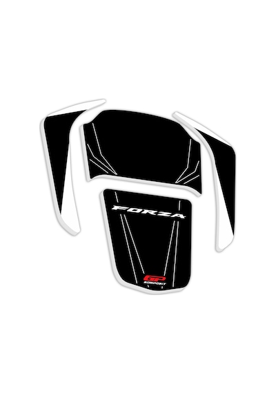 GP Kompozit Honda Forza 250 2018-2022 Uyumlu Tank Pad Seti Siyah-Beyaz