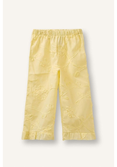 Defacto Wıde Leg 3d Poplin Pantolon Kız Bebek H4737a526smyl149 Sarı-yl149