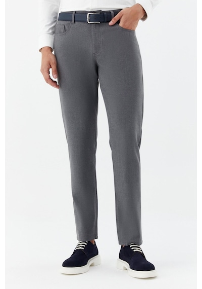 Sabri Özel Erkek Koyu Gri Dar Kesim Slim Fit Dokuma Yan Cep Jogger Pantolon