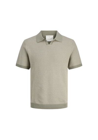 Jack & Jones Erkek Regular Fit Split Yaka Triko Tisört - Heaston - 12294733 Tea Leaf