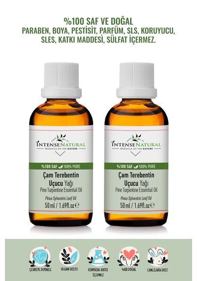 Intense Natural Çam Terebentin Uçucu Yağı 2 x 50 ML