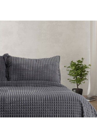 Merinos Modern Line Siyah Çift Kişilik Yatak Örtüsü Takımı