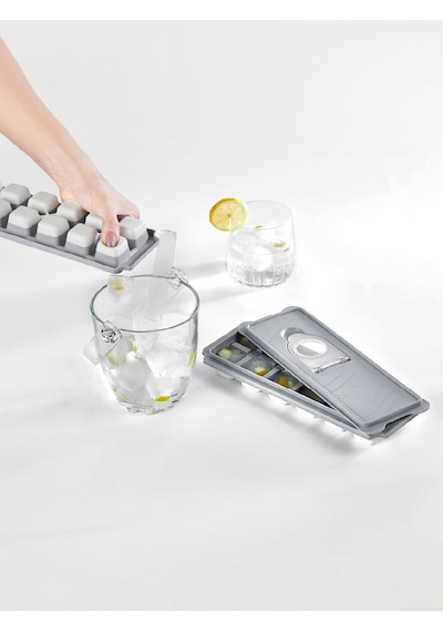 Silikonlu Buz Kalıbı & Buz Matik Kap - Yapışmaz - Bas Çıkar Plastik Şeffaf Diğer