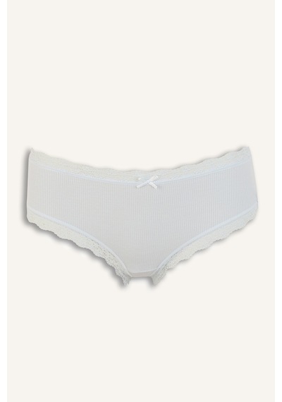 Defacto Dantel Ve Fiyonk Detaylı Ribana 2li Slip Külot I4000ax26auer98 Ekru-er98