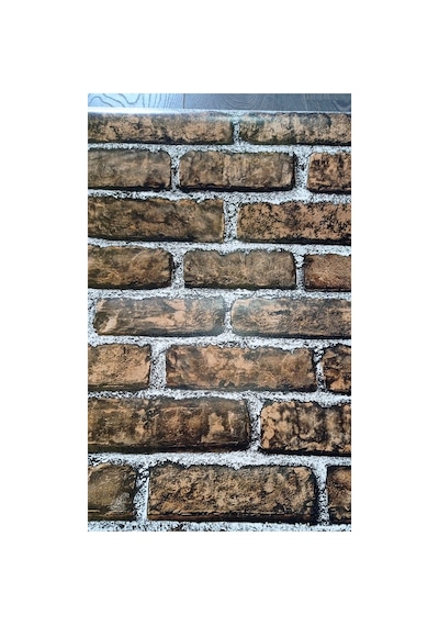 Üç Boyutlu Taş Desenli Duvar Kağıdı 53 Cm Genişliğinde 10 Metre Uzunluğunda Kahve