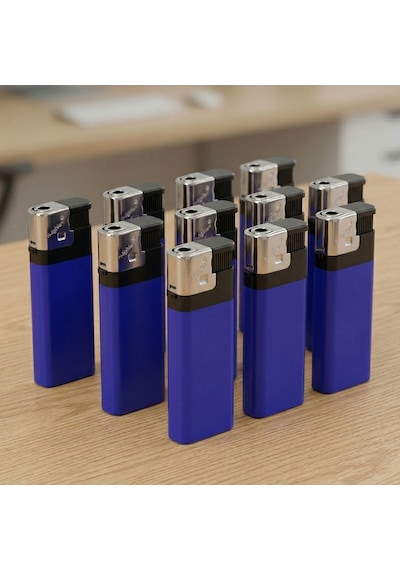 Bk Kurumsal Logolu Ymn-330 I-lighter Mavi Çakmak 50 Adet Manyetolu Siboplu