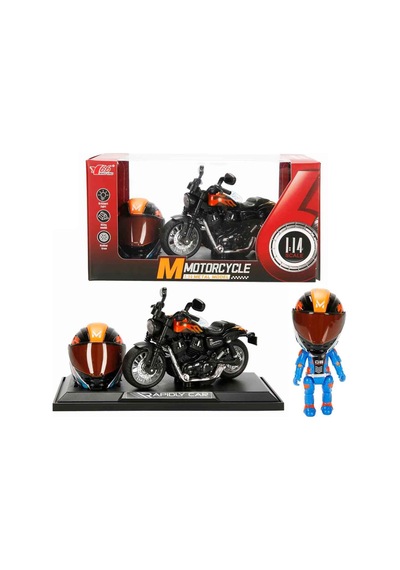 1:14 Sesli Ve Işıklı Harley Die-cast Çek Bırak Metal Motosiklet Kask Ve Stantlı Çok Renkli