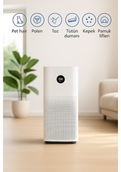 Xiaomi Akıllı Hava Temizleyici - 3 Katmanlı Hepa Filtre, 48 M² Alanetki Ve Ultra Sessiz Çalışma -temiz Hava