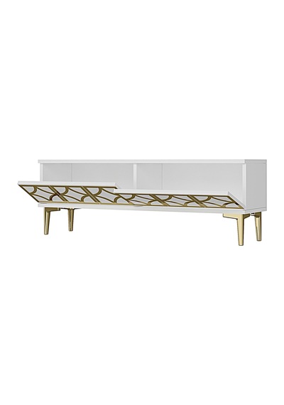 Tsa1237bg - Lemtv120 Tv Stand, Tv Sehpası Beyaz - Gold 120cm