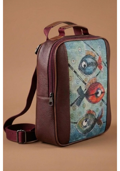 Rovebella Terra Marine Fish Bordo Sırt Çantası
