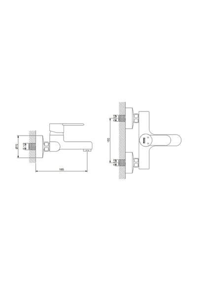 Newarc Domıno Aplıke Lavabo Bataryası Sıyah 971551b Diğer