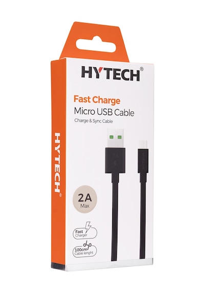 Hytech Hy-X83 1M 2A Micro Usb Siyah Şarj Kablosu