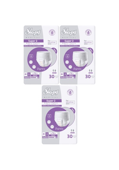 Sleepy Süper2 Emici Külot M Beden 3 Paket 90 Adet