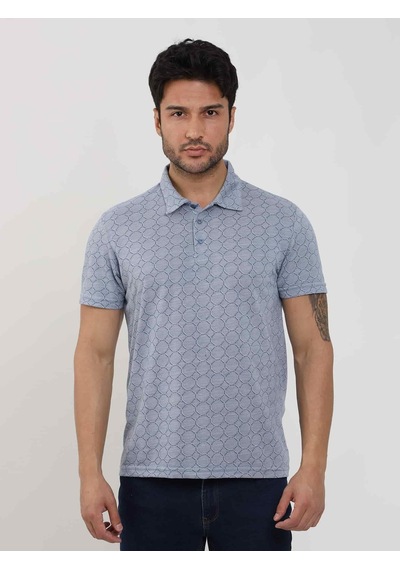Dufy Mavi Erkek Slim Fit Jakarlı Polo Yaka Tshirt - 105229-mavi Mavi
