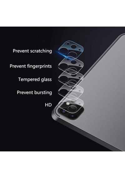Apple Uyumlu iPad  Pro 12.9 2020 4.nesil Kamera Lens Koruyucu Cam Şeffaf
