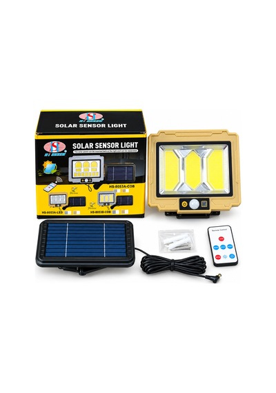 Solar Sensörlü Cob Led Sokak & Bahçe Aydınlatma Projektörü 2400 Mah, Kumandalı, Su Geçirmez Solar Sensörlü Cob Led Sokak & Bahçe Aydınlatma Projektörü 2400 Mah, Kumandalı, Su Geçirmez