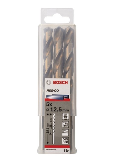 Bosch Hss 12.5X151 Mm Kobaltlı Matkap Ucu 5'Li Paket 2608585904