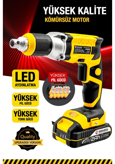 Şarjlı Metal Şanzıman Otomatik Alçıpan Vidalama 2x Çift Akülü Hızlı Şarjlı Alçıpan Vidalama