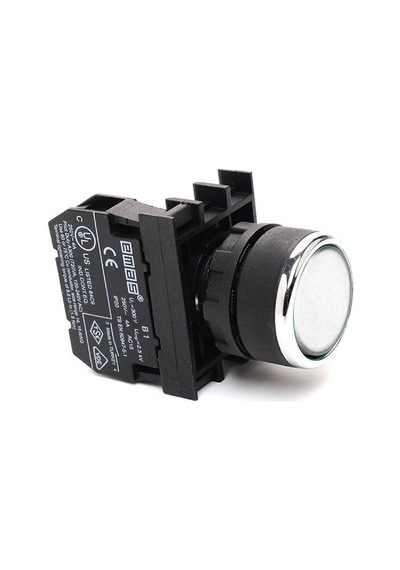 Emas B100db ,kontak-1a Beyaz Yaylı M22 Buton