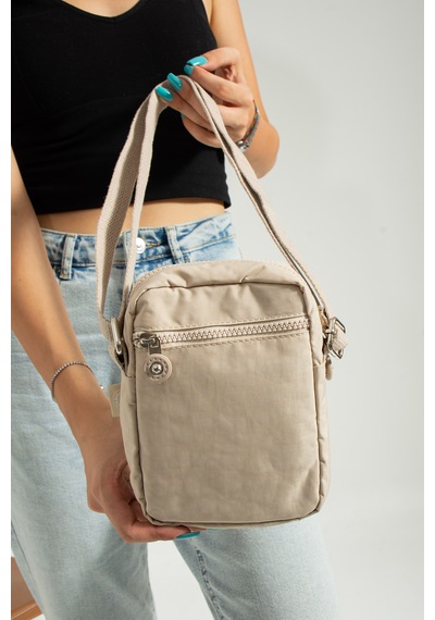 Nemo Bags Krem Unisex Telefonluk, Cüzdan, Kartlık, Çapraz Askılı Omuz Çantası, 18x13cm Krem