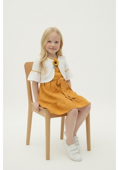 Fesshera Kids Kız Çocuk Elbise Dantel Bolerolu Ve Fırfırlı Elbise Takımı Bayramlık Özel Gün Düğün Elbisesi Sarı Fesshera Kids Kız Çocuk Elbise Dantel Bolerolu Ve Fırfırlı Elbise Takımı Bayramlık Özel Gün Düğün Elbisesi Sarı