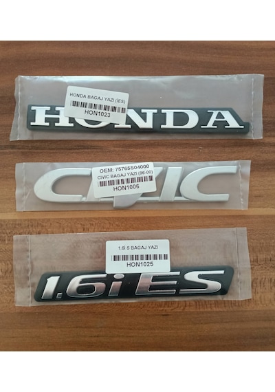 Honda Civic 1.6 İes Bagaj Yazısı Seti 3lü Honda Cıvıc 1.6i Es