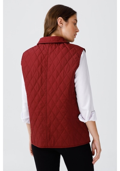 Desen Triko Kadın Kapitone Yelek 02421437 Bordo Bordo
