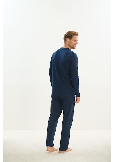 Sevim Erkek Uzun Kol Lacivert Pijama Takım C3t1n5o9 001