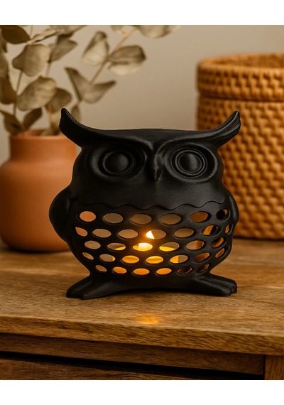 3d Dekoratif Baykuş Mumluk , Tealight Mumluk , Bohem Rustik Ev Dekoru , Hediyelik Romantik Aydınlatma