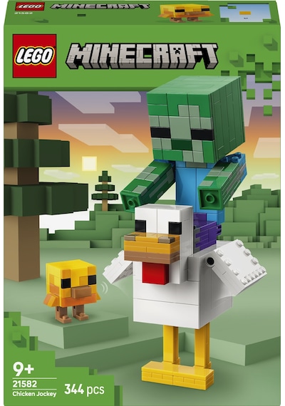 LEGO® Minecraft® Tavuk Jokey 21582 - 9 Yaş ve Üzeri Çocuklar için 3 Figür İçeren Yaratıcı Oyuncak Yapım Seti (344 Parça)