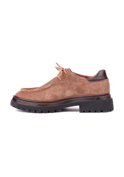 Shoetyle - Tarçın Hakiki Süet Bağcıklı Günlük Erkek Ayakkabı 115-k600 -1444 Tarçın