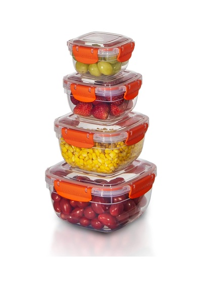 4'lü Set Master Kare Saklama Kabı 275 Ml - 500 Ml - 900 Ml - 1500 Ml 001