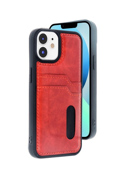 Apple Apple iPhone 11 İçin Uyumlu Kılıf Kart Bölmeli Deri Tasarımlı Kılıf