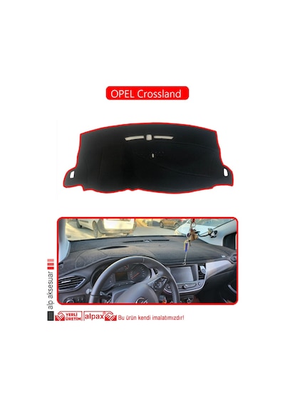 Opel Crossland Torpido Koruma Halısı Kırmızı Kenar