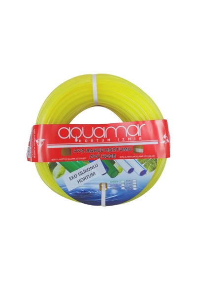 Aquamar Silikonlu Şeffaf Hortum 1/2 15 Mt Sarı