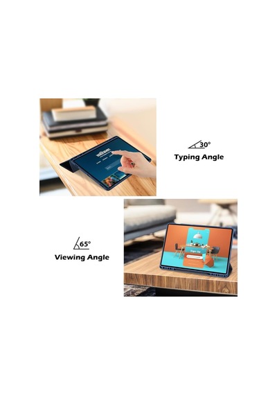 Samsung Galaxy Tab S9 Fe Plus/s10 Plus/s9 Plus İle Uyumlu Kılıf Grafiti Şeffaf Kalem Bölmeli X610-16-810-18 X820 Lacivert